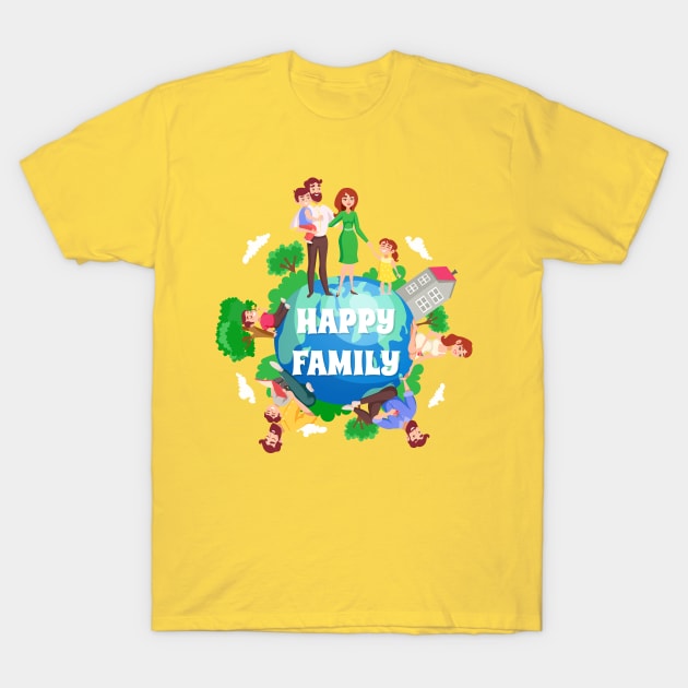 Happy Family T-Shirt by Mako Design 